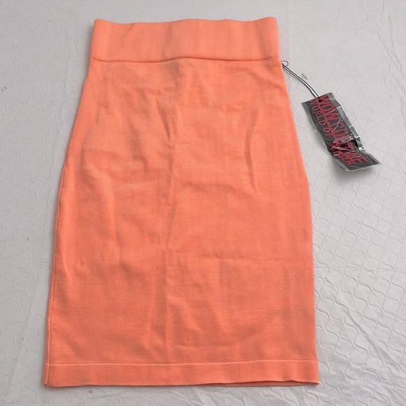 WOW couture Dresses & Skirts - WOW couture neon peach stretch pencil skirt